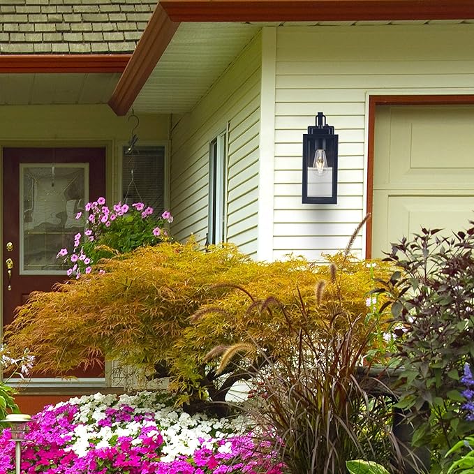 Outdoor Wall Lantern Wall Sconce as Porch Lighting Fixture E26 Medium Base Metal Housing Plus Glass Bulbs not Included