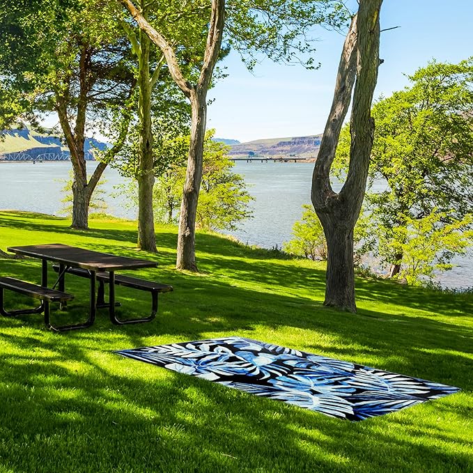 Tommy Bahama Outdoor Waterproof Picnic Blanket - Lightweight Portable Design with Carry Strap - Perfect for The Beach Park Camping Concerts and More 50 x 70
