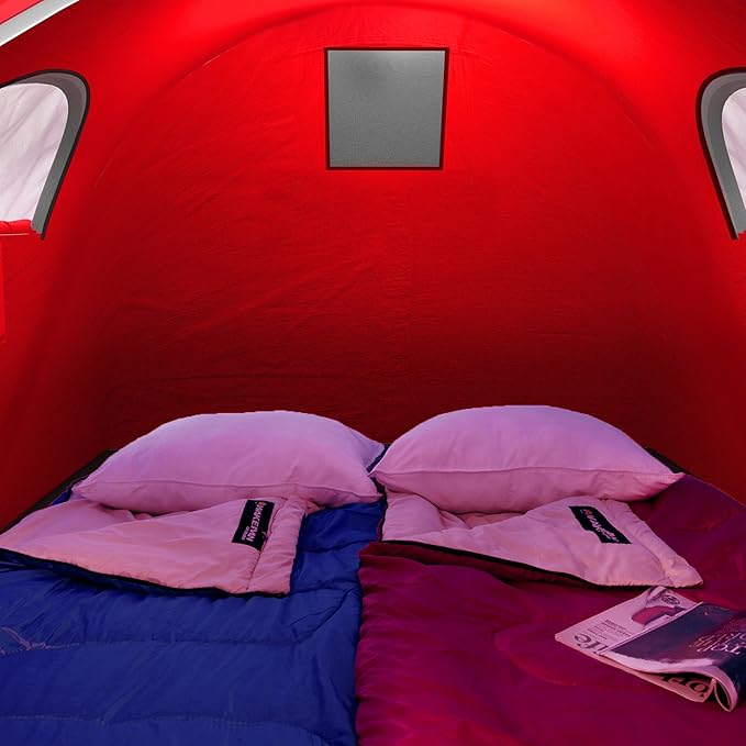 Pop-up Tent 2 Person Water Resistant Barrel Style Tent for Camping with Rain Fly and Carry Bag Starchaser 2-Person Tent by Wakeman Outdoors (Red) 7 x 4.3