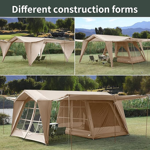 16.4x11.5 Ft Screen House Tent Large Gazebo Screen Tent Mesh Canopy Shelter with Waterproof &amp Sunshade Roof Easy Setup for Camping Backyard Beach