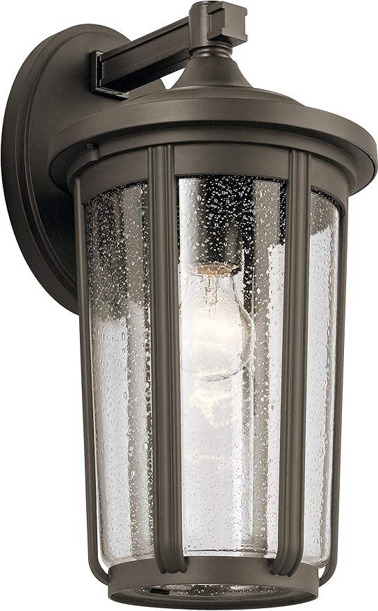 Kichler 49894OZ Transitional One Light Outdoor Wall Mount from Fairfield Collection in Bronze/Dark Finish