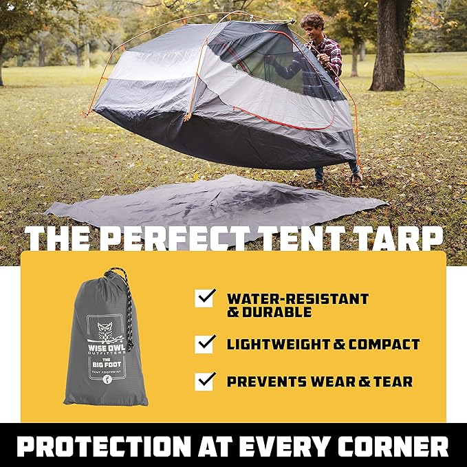 Wise Owl Outfitters Camping Tarp – Waterproof Ultralight Ground Sheet Tent Footprint &amp Tent Accessories for Campers Backpackers Hammocks &amp Outdoor Adventure Gear