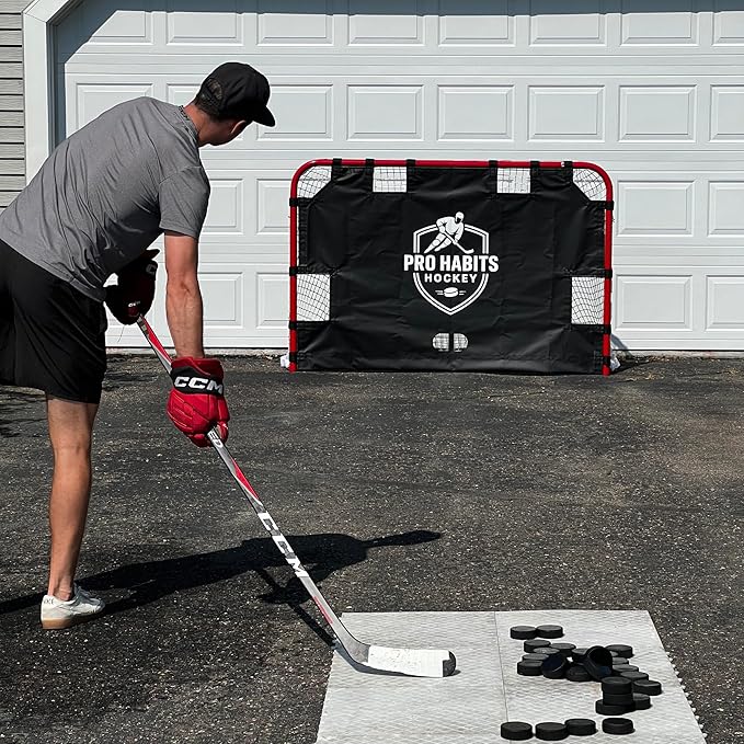 Shooting Tarp – Heavy Duty Vinyl Target for 6x4 Net – Shooter Tutor for Slap and Wrist Shot Training – Home Garage Ice or Driveway – Easy Setup – Made in USA