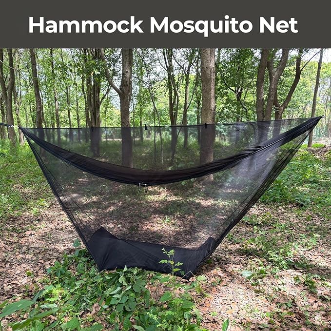 onewind Hammock Mosquito Net Camping Hammock Bug Net with Zipper No See Um Mesh Lightweight Camping Bugnet with Floor for 11ft 12ft Hammock for Hiking Backpacking with Furry Friends