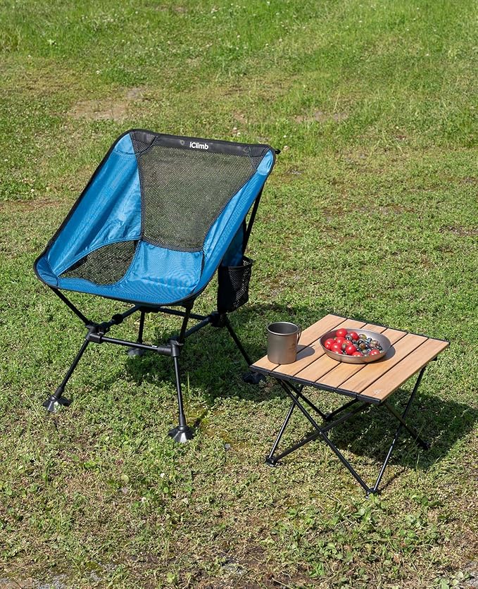 iClimb 1 Hooded 3M Thinsulate Insulation Warm Blanket and 1 Anti-Sinking Large Feet Chair Bundle Ultralight Compact for Adults Outdoor Backpacking Hiking Camping Beach Concert