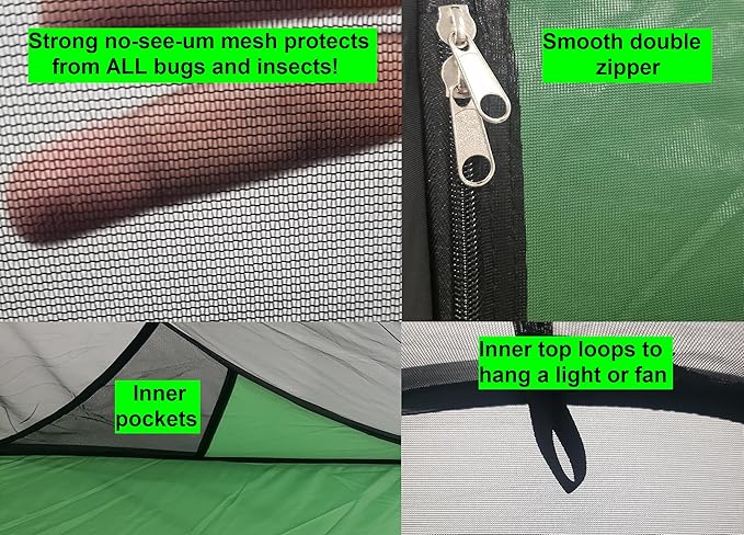SANSBUG Bug Tent for One Person (Instant Pop up Strong No-See-um Mesh Poly Floor)