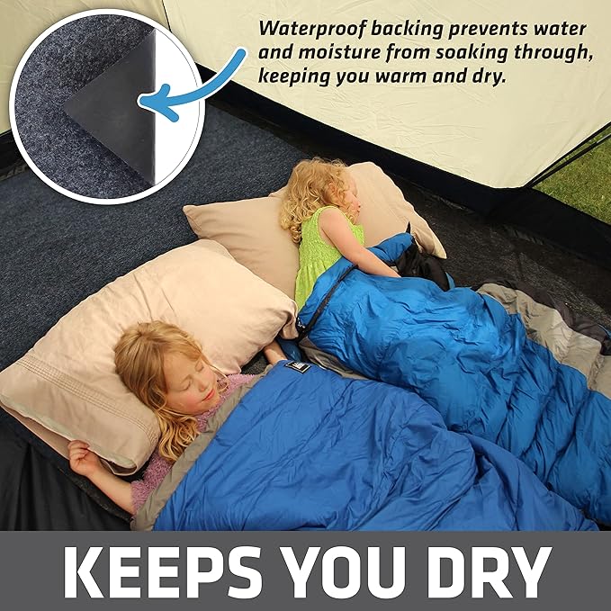 Drymate Tent Carpet Mat Protective Waterproof Liner Keeps You Warm &amp Dry Camping Floor Rug Accessory (7'4 x 8'4) Durable Lightweight Soft &amp Comfortable Trimmable Material (USA Made) (C