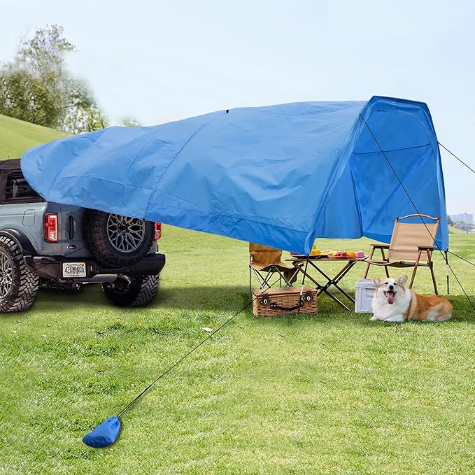 Beach Shade 200 Sq. Ft Beach Canopy for 4-8 People Portable Sun Shelter with UV Protection Lightweight &amp Easy Setup for Family Outdoor Activities (Blue)