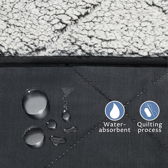 Tirrinia Waterproof Outdoor Blanket with Sherpa Lining Windproof Triple Layers Warm Comfy Foldable for Camping Stadium Beach Picnic Grass Concerts Car Dog 51''X 59'' &amp 59''X 80''