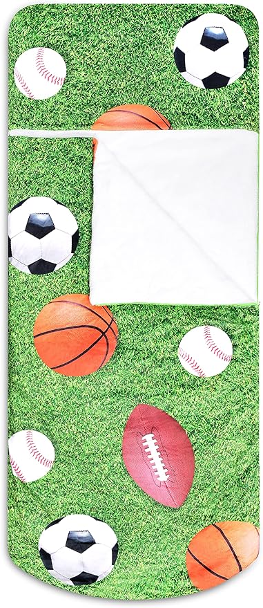 iscream 68 x 28 Faux Sherpa-Lined Silky Silky Fleece Zippered Sleeping Bag - All Sport