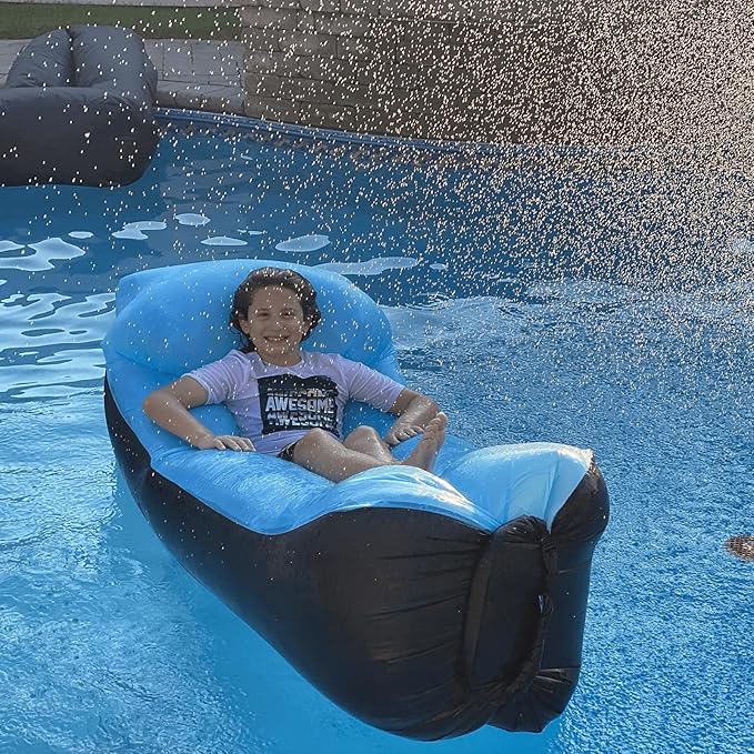 Inflatable Lounger Air Sofa Hammock Inflatable Couch for Camping Perfect for Beach Chair Waterproof Anti-Air Leaking Pouch Couch Air Chair for Outdoor Beach Hiking (Green)