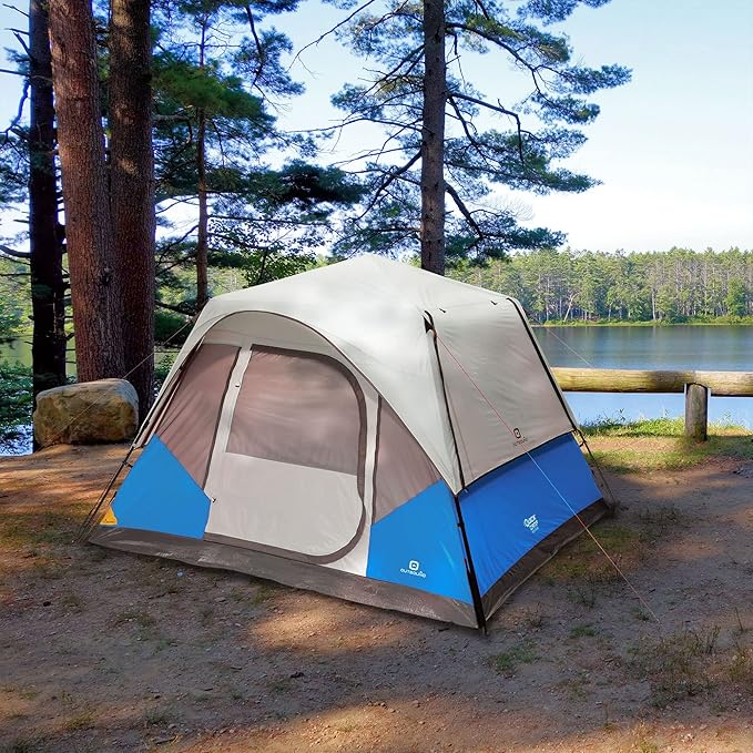 Outbound Instant Pop up Tent for Camping with Carry Bag and Rainfly | Water Resistant | 3 Season | Dome &amp Cabin Tents 5 6 8 and 10-Person