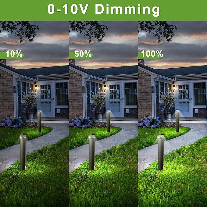 LED Bollard Landscape Light 42inch 24W 3CCT Selectable (3000K/4000K/5000K)120V-277V Commercial/Residential Bollard Lighting Fixture for Garden Pathway Driveway Die-cast Aluminum Bronze