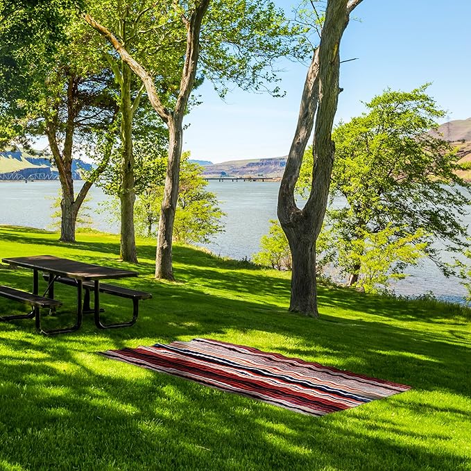 Tommy Bahama Outdoor Waterproof Picnic Blanket - Lightweight Portable Design with Carry Strap - Perfect for The Beach Park Camping Concerts and More 50 x 70