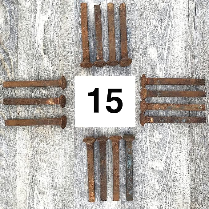 Genuine Vintage Carbon Steel Railroad Spikes - with Rusting Patina &amp Pitting