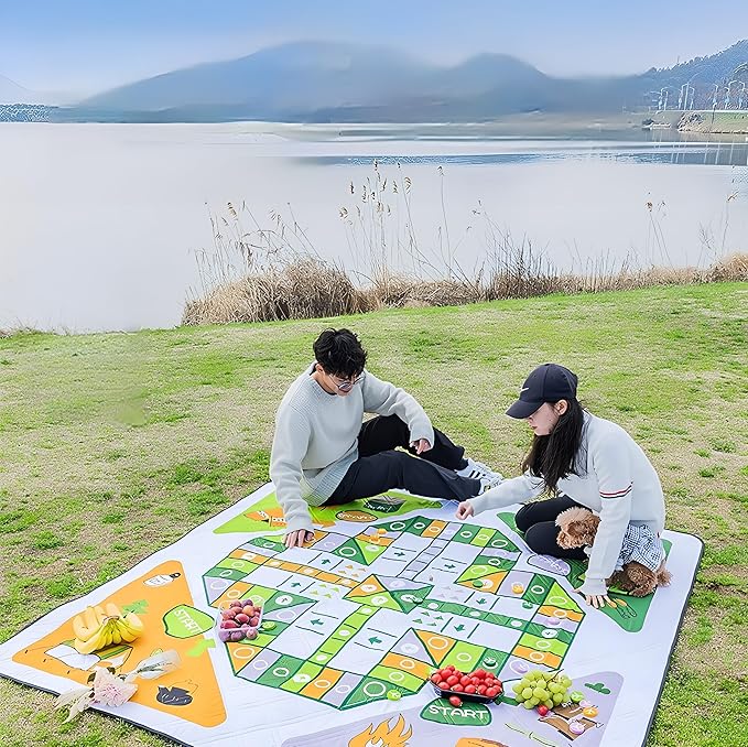 Picnic Mat Waterproof Picnic Blankets 200 * 200 Large Outdoor Picnic Blanket Foldable Machine Washable Outdoor Mat Suitable for Camping Traveling Park Beach Outdoor Activities