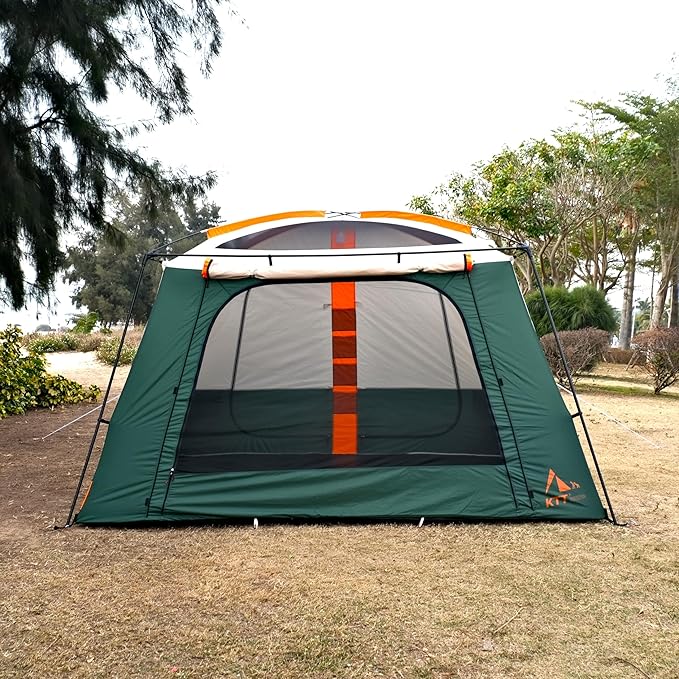 KTT Extra Large Tent 10-12-14 Person(B)Family Cabin Tents2 Rooms3 Doors and 3 Windows with MeshStraight WallWaterproofDouble LayerBig Tent for OutdoorPicnicCampingFamily Gathering