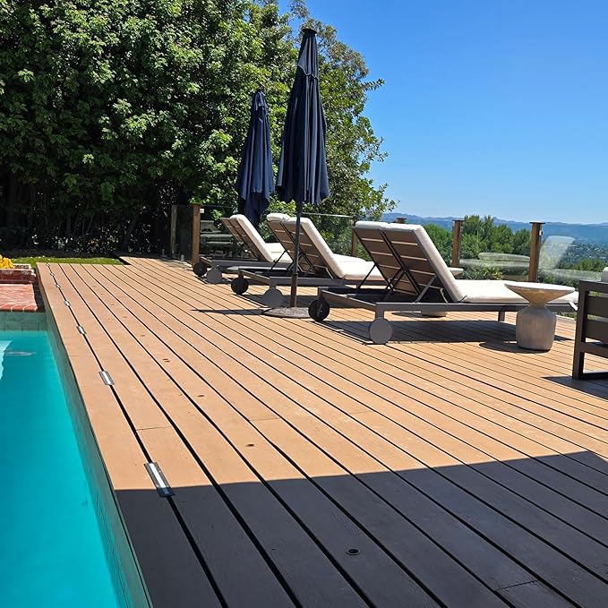 LUMENGY Deck Liner LED Light 0.5x9 Inch 2700K Warm White 12V Low Voltage IP67 Waterproof for Wood and Composite Decks and Patios Brown Stainless Steel Finish