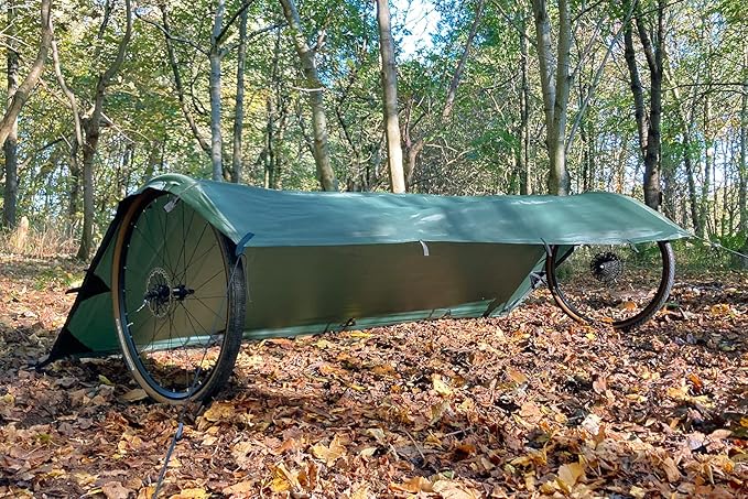DD Hammocks - DD Tarp S - Olive Green (9ft x 5ft) - 100% Waterproof Lightweight Compact &amp Multifunctional Rainfly Tarp Tent Bivvi Day Shelter for Camping Backpacking Bikepacking Adventure &amp Hi