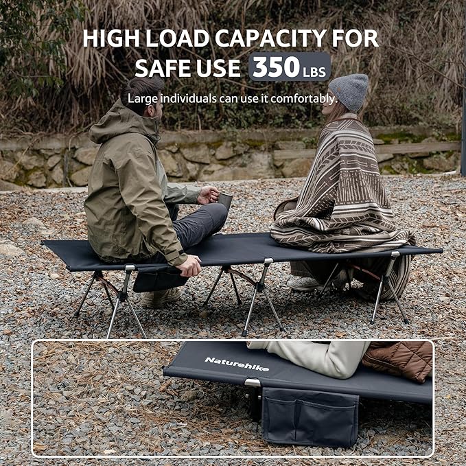 Naturehike ArmyWild Folding Camping Cot Height Adjustable Ultralight Backpacking Cot Portable Camping Bed for Camping Hiking Travel Home