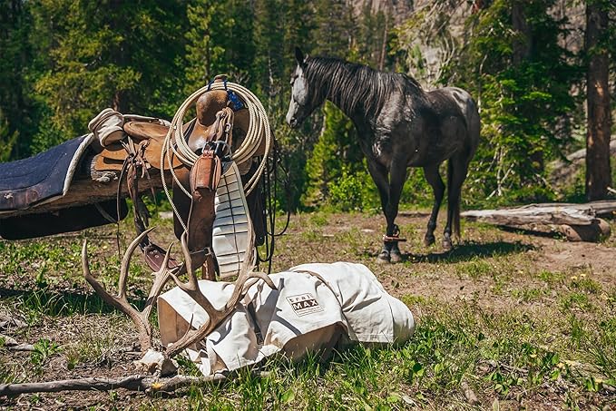 TrailMax Canvas Cavalry-Style Cowboy Bedroll Premium Lined Sleeping Bag Cover Durable 12oz Canvas Comfy Flannel Liner Winter Camping Sleeping Bed Roll Cowboy Bed Roll for Camping
