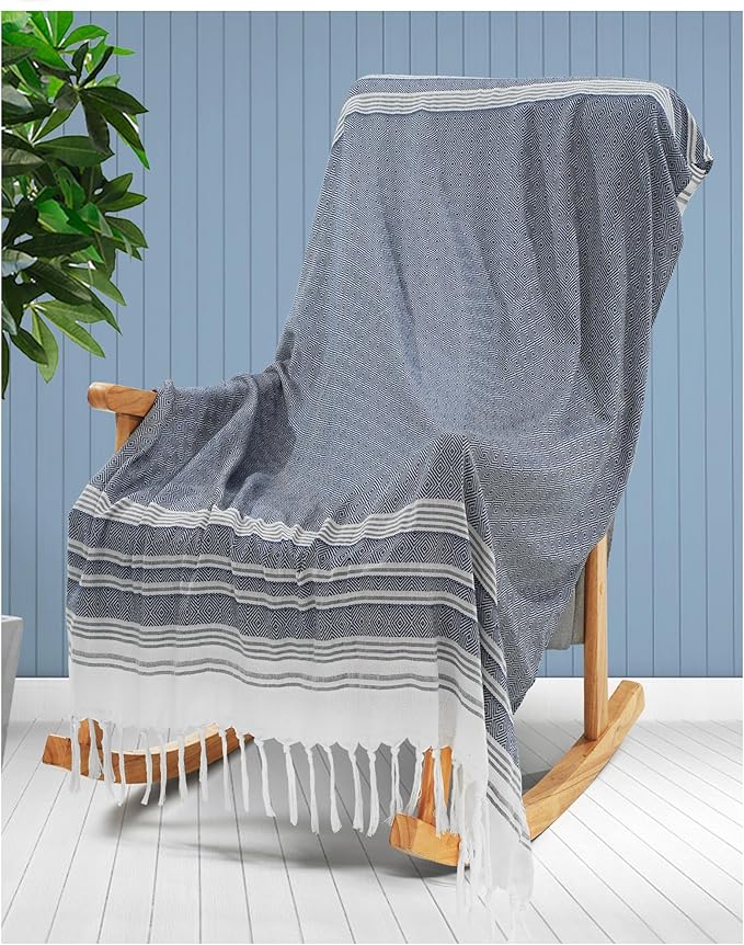 Blue Throw Blanket Bedroom Decoration Living Room Accessories Sofa Couch Cover Chair Apartment Essential Home Finds Navy House Goods Nautical Shark Lake House Kids Teen Boy Baby Nursery Decoration