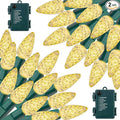 2 Pack 100LED C6 Christmas Lights Battery Operated 16.4FT C6 Christmas Lights Battery Powered with Timer 8 Modes Waterproof for Outdoor Garden Patio Indoor Xmas Tree Bedroom Party Warm White