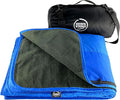 DOWN UNDER OUTDOORS Large Waterproof Windproof Extra Thick 350 GSM Quilted Fleece or Sherpa Stadium Blanket