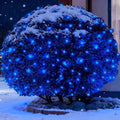 6Ftx4Ft LED Christmas Net Lights Green WireConnectable UL Certified Waterptoof Net Lights for Bushes Trees Shurb Garden Outdoor Christmas Decorations (Blue)