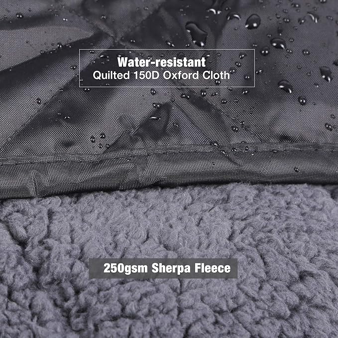 REDCAMP Large Warm Blanket with Sherpa Lining Cold Weather Outdoor Blanket Windproof for Camping Stadium Machine Washable 79x 79