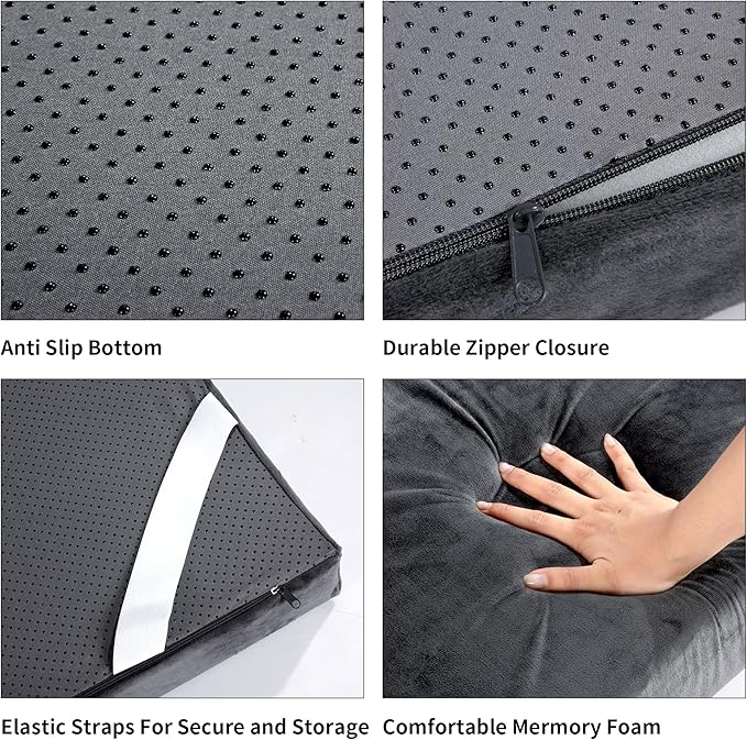 HOMBYS 3 INCH Thick Waterproof Memory Foam Camping Mattress for Outdoor Sleeping Portable Roll Up Mattress Pad Mat for Travel Truck Bed Tent