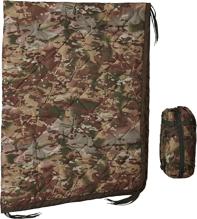 USGI Industries Military Woobie Blanket | Thermal Insulated Camping Blanket Poncho Liner | Large Portable Insulation Water-Resistant for Hiking Survival | Compression Carry Bag