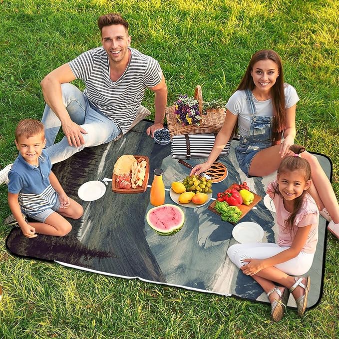 Zipper Alaska Mountains Style Picnic Mat Suitable for Travel Camping Park Or Home Use