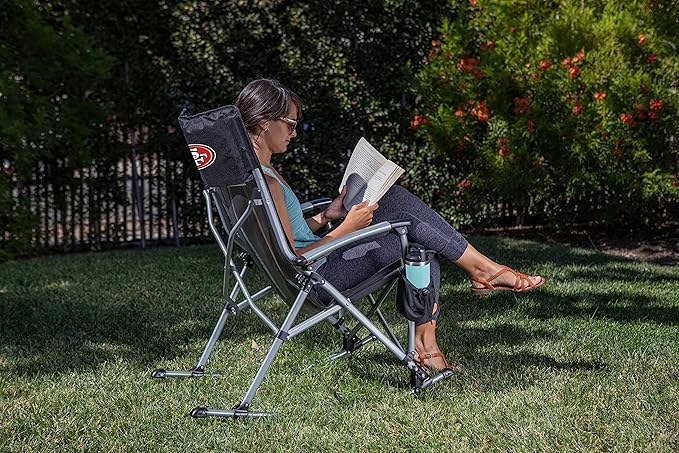 Picnic TIME NFL Unisex-Adult NFL Outdoor Rocking Camp Chair XL Heavy Duty Camping Chair for Adults