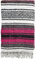Genuine Oversized Artisan Mexican Falsa blanket (72inx48in) -Authentic Handcrafted Yoga Blanket Beach Throw Camping Essential Picnic Mat or Outdoor Wrap