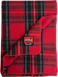 Plaid Red Royal Stewart Pattern Classic 80% Wool Blanket 88 x 60