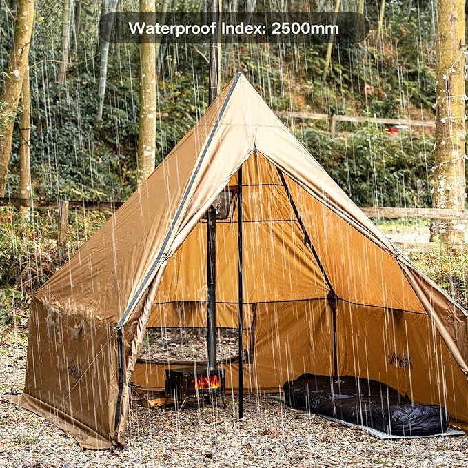 FIREHIKING Camping Hot Tent with Stove Jack Yurt Tent Outdoor Wall Tent Teepee Tent with Snow Skirt
