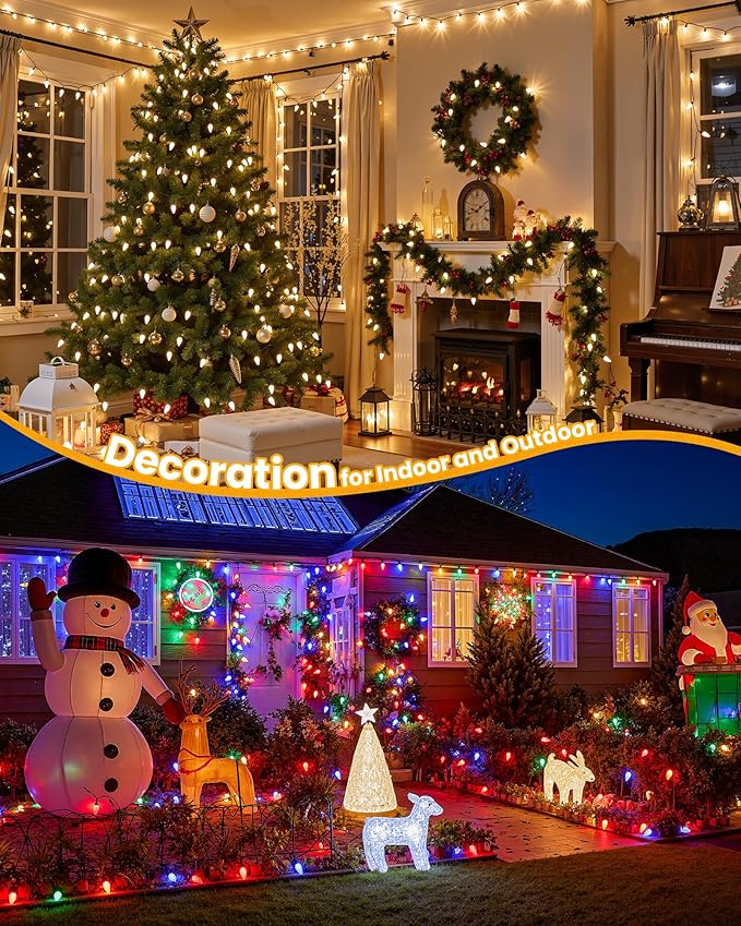 Brightown Commercial 250 FT C9/E17 Christmas Light Sockets Set Spool C9 Outdoor/Indoor String Light Stringer 12 Spacing Green Wire for Wedding Patio Event Party Lighting Decor