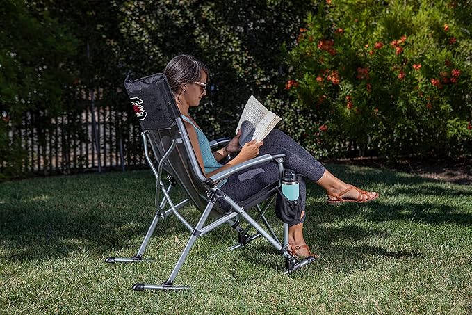 Picnic TIME NCAA Unisex-Adult NCAA Outdoor Rocking Camp Chair XL Heavy Duty Camping Chair for Adults