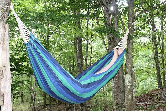 Trekmate Breathable Cotton Fabric Canvas Single Person Brazilian Hammockfor Camping Outdoors Gear Backpack Hiking HuntingBackyard