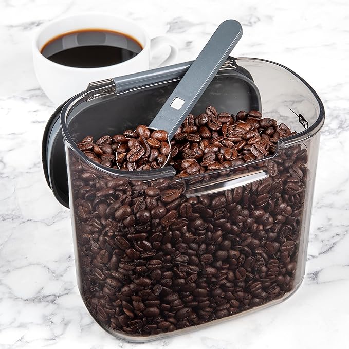 Progressive International ProKeeper+ Clear Plastic Airtight Food Baker's Kitchen Storage Organization Container Canister Set with Magnetic Accessories 2- Piece Set (Coffee 2-Quart)