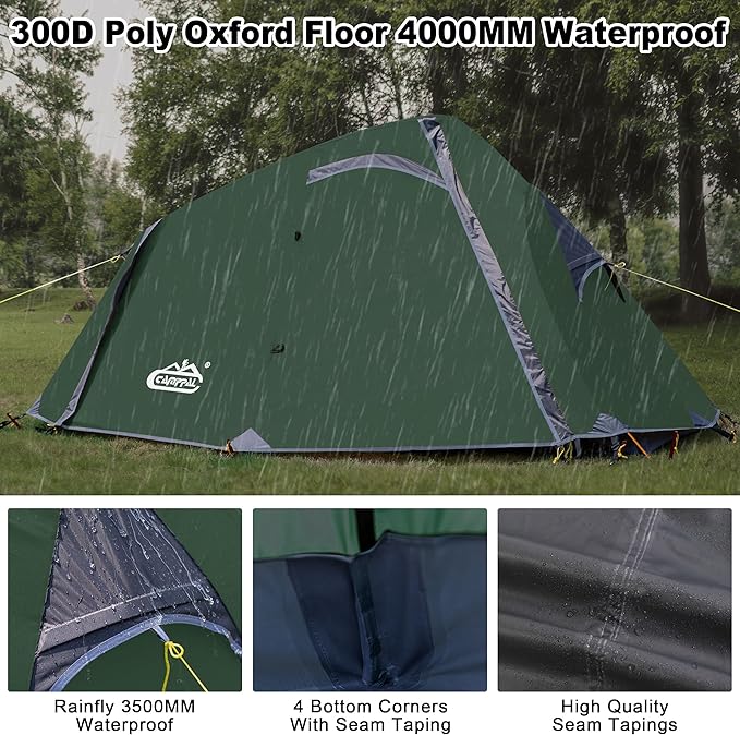 1 Person Backpacking Tent Waterproof Windproof Single Person Tent Lighweight Compact One Person Tent for Camping Hiking
