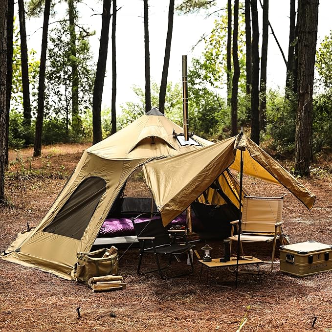 1 Person Mesh Inner with 3000mm Bath Floor for Bell-Shaped Hot Tent – Camping Hiking Hunting Fishing Waterproof Windproof Lightweight