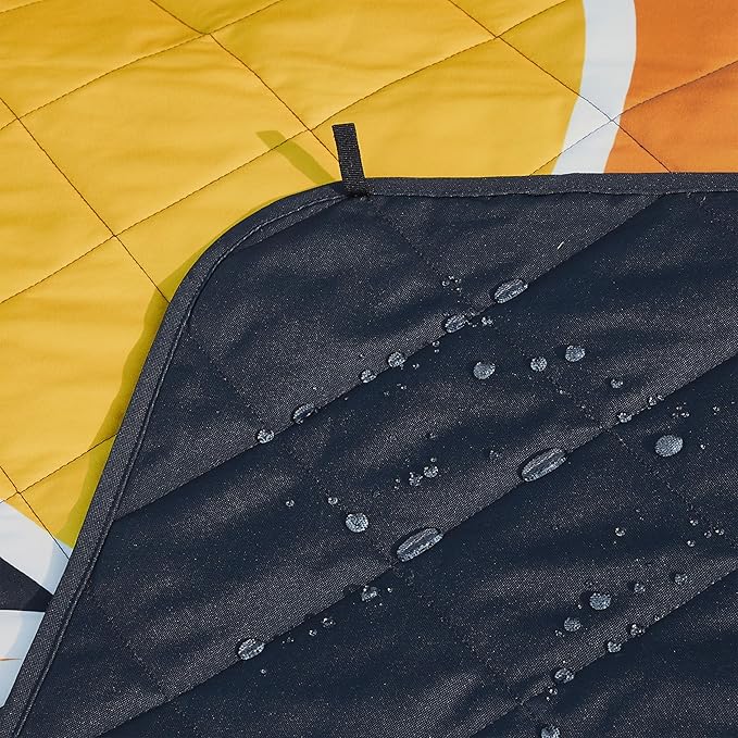 Columbia 72 x 72 Lightweight Packable Tote Blanket - Warm &amp Cozy Outdoor Essentials for Camping Picnics and Adventures 100% Polyester Fill Waterproof Printed Microfiber - Sun Trek
