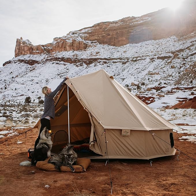 WHITEDUCK Regatta Canvas Bell Tent - w/StoveJack Waterproof 4 Season Luxury Camping and Glamping Yurt Tent Outdoor