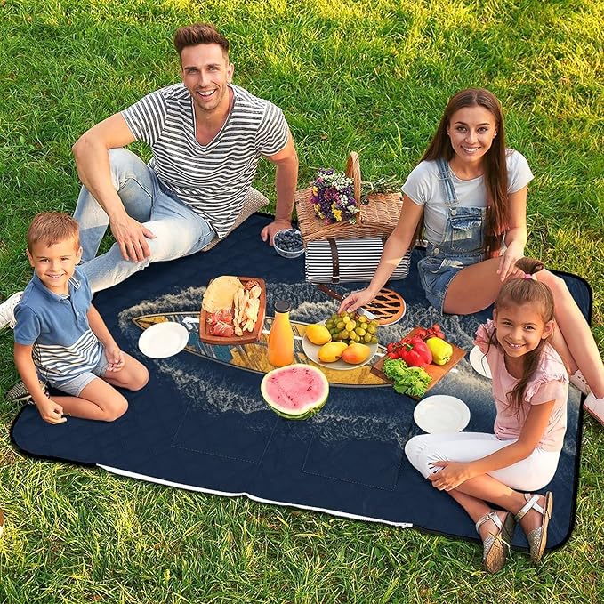 Zipper Surfboard Style Picnic Mat Suitable for Travel Camping Park Or Home Use