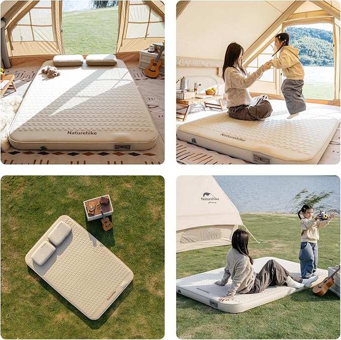 Naturehike 3.94’’ Thick Self Inflating Sleeping Pad with Built in Pump Double Foam &amp Air Camping Mattress Full XL Camping Sleeping Pad for Tent Car Cot Truck 661 lbs Support
