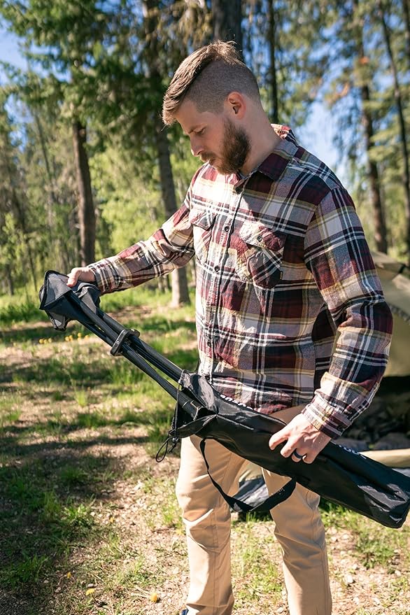 Stansport Apex Fold-Up Stool (G-140) - Black/Grey Portable and Lightweight Stool for Camping Fishing Hiking Backpacking and More - 300 lbs weight capacity