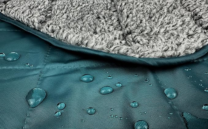 DOWN UNDER OUTDOORS Large Waterproof Windproof Extra Thick 350 GSM Quilted Fleece or Sherpa Stadium Blanket