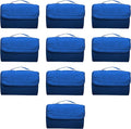 DISCOUNT PROMOS Roll Up Picnic Blankets Set of 10 Bulk Pack - Great Outdoor Blanket for Camping Picnic Beach Sports Outdoor Activities - Blue